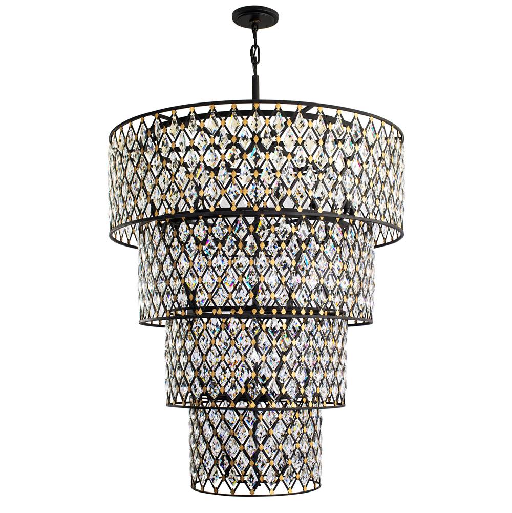 Varaluz 345C21CBHG Carbon,Havana Gold Windsor 21-lt 4-tier Crystal Chandelier - Carbon/havana Gold Image 2