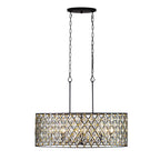 Varaluz 345N08CBHG Carbon, Havana Gold Windsor 8-lt Crystal Oval Linear Pendant - Carbon/havana Gold Image 4