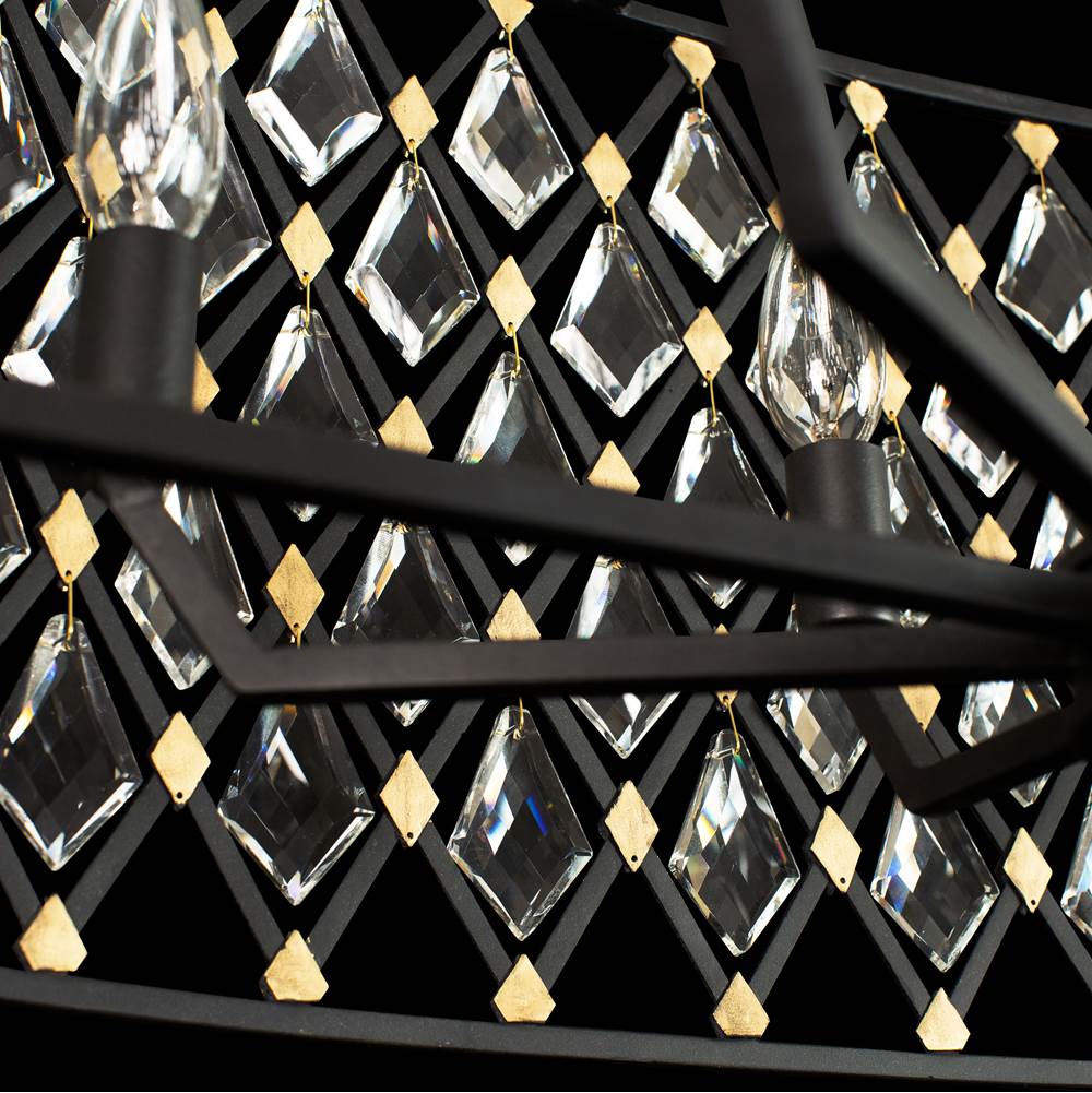 Varaluz 345N08CBHG Carbon, Havana Gold Windsor 8-lt Crystal Oval Linear Pendant - Carbon/havana Gold Image 2