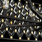 Varaluz 345N08CBHG Carbon, Havana Gold Windsor 8-lt Crystal Oval Linear Pendant - Carbon/havana Gold Image 2