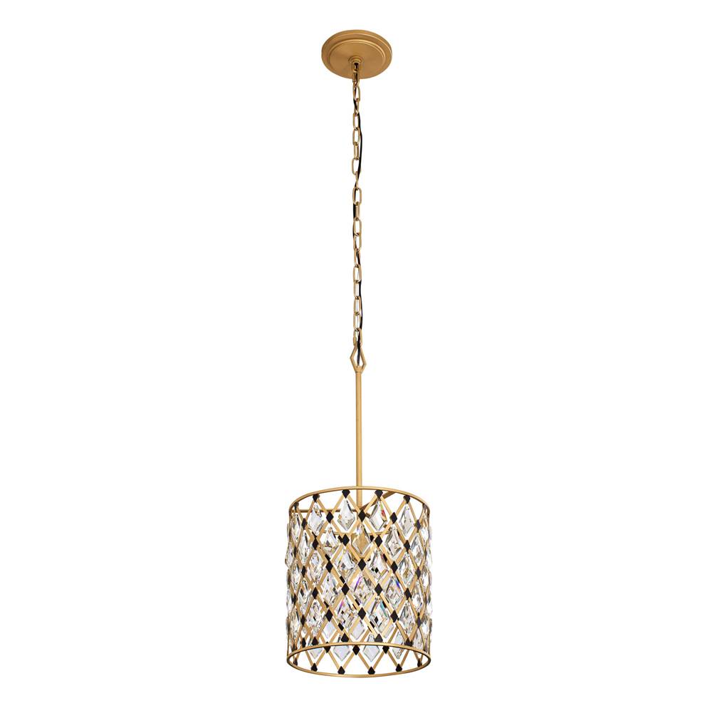 Varaluz 345P01FGMB French Gold,Matte Black Windsor 1-lt Crystal Pendant - French Gold/matte Black Image 1