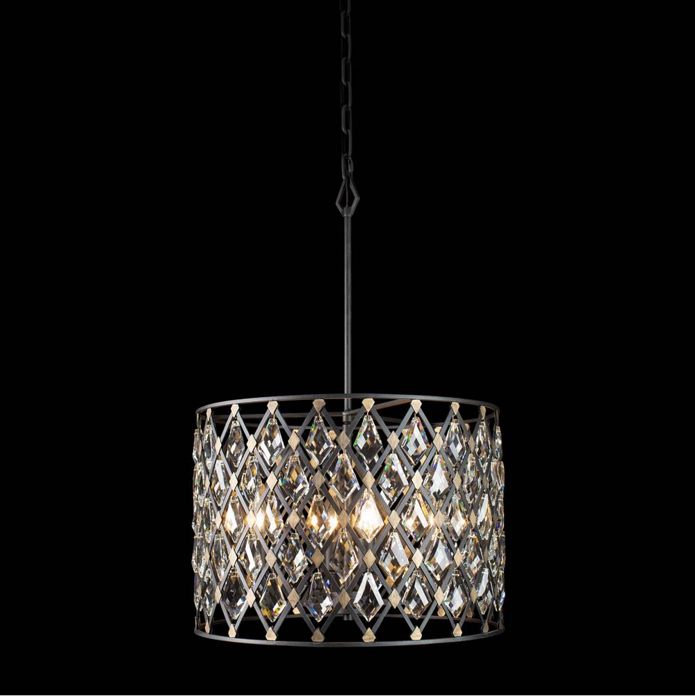 Varaluz 345P04CBHG Carbon, Havana Gold Windsor 4-lt Crystal Pendant - Carbon/havana Gold Image 1