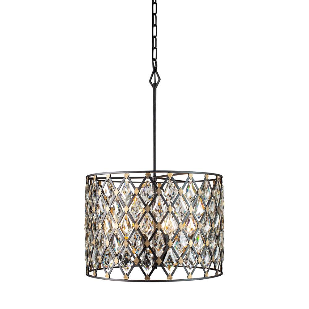 Varaluz 345P04CBHG Carbon, Havana Gold Windsor 4-lt Crystal Pendant - Carbon/havana Gold Image 4