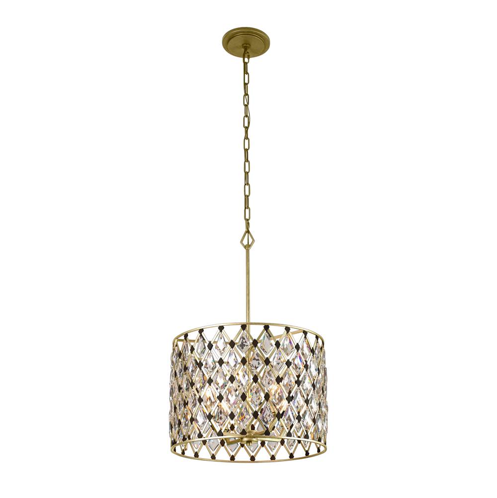 Varaluz Windsor 4-lt Crystal Pendant - French Gold/matte Black
