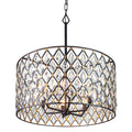 Varaluz 345P06CBHG Carbon, Havana Gold Windsor 6-lt Crystal Pendant - Carbon/havana Gold Image 1