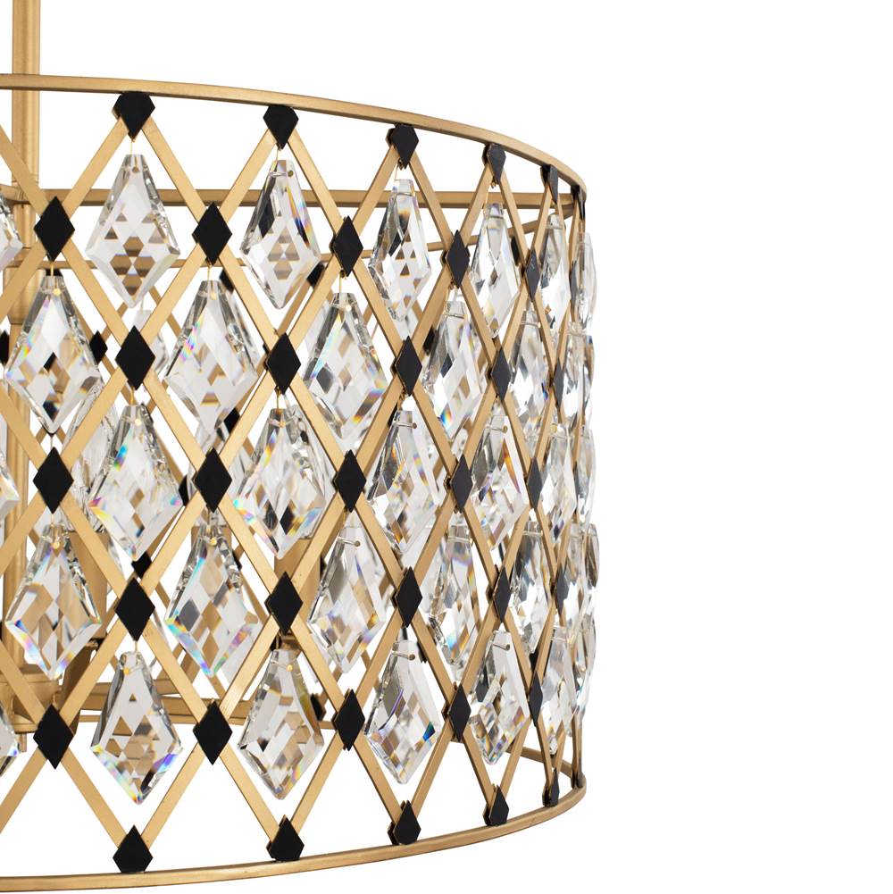 Varaluz 345P06FGMB French Gold,Matte Black Windsor 6-lt Crystal Pendant - French Gold/matte Black Image 2