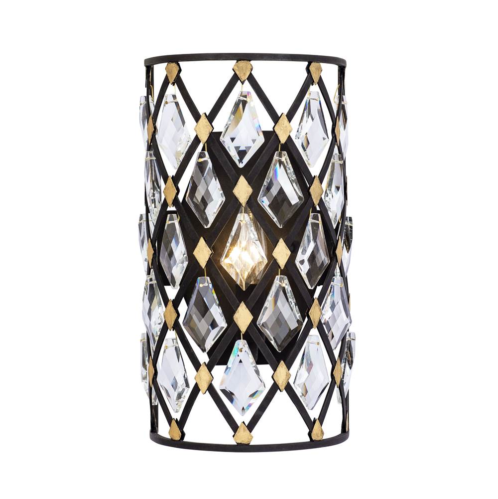 Varaluz 345W01CBHG Carbon,Havana Gold Windsor 1-lt Crystal Sconce - Carbon/havana Gold Image 1