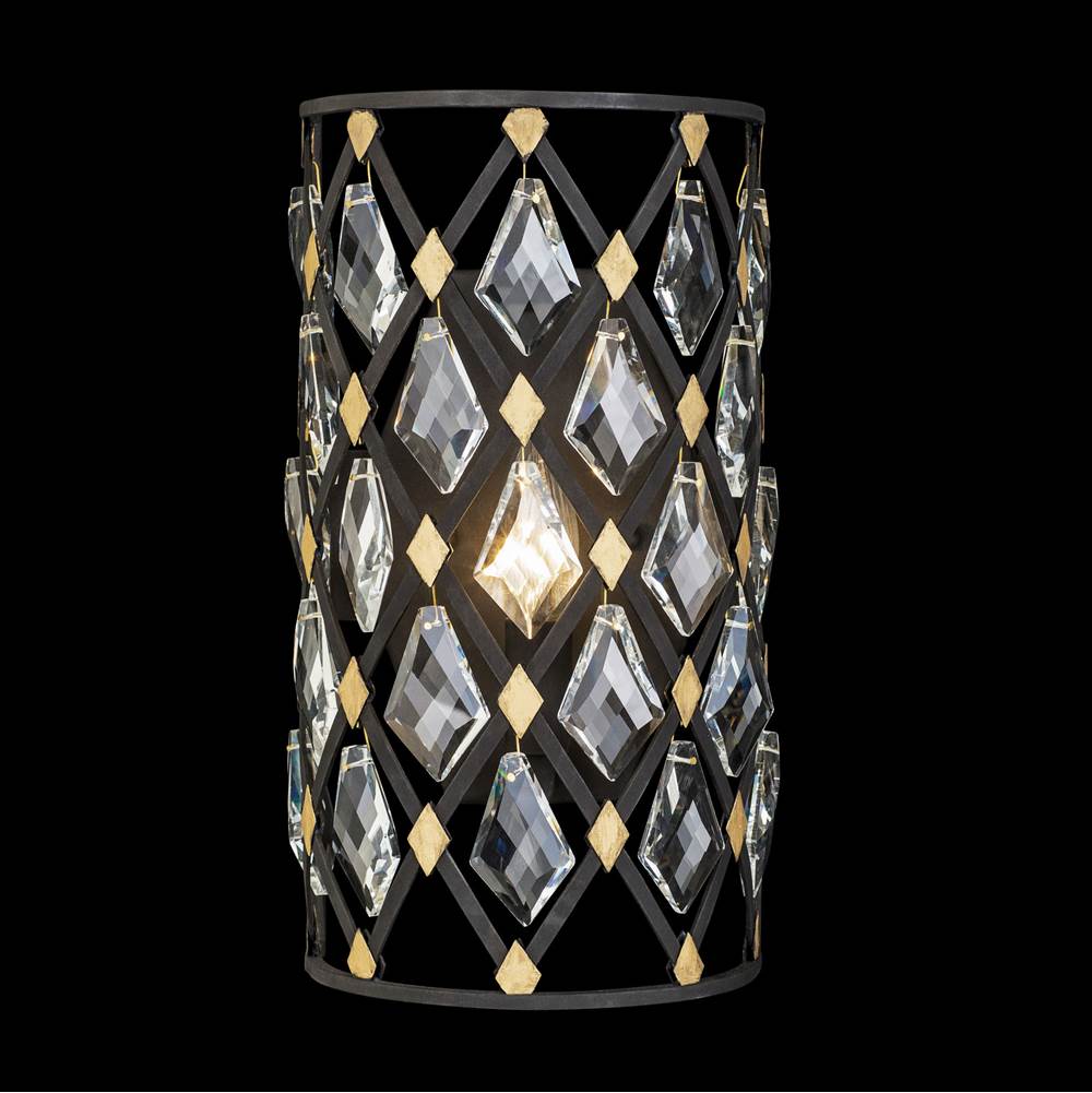 Varaluz Windsor 1-lt Crystal Sconce - Carbon/havana Gold