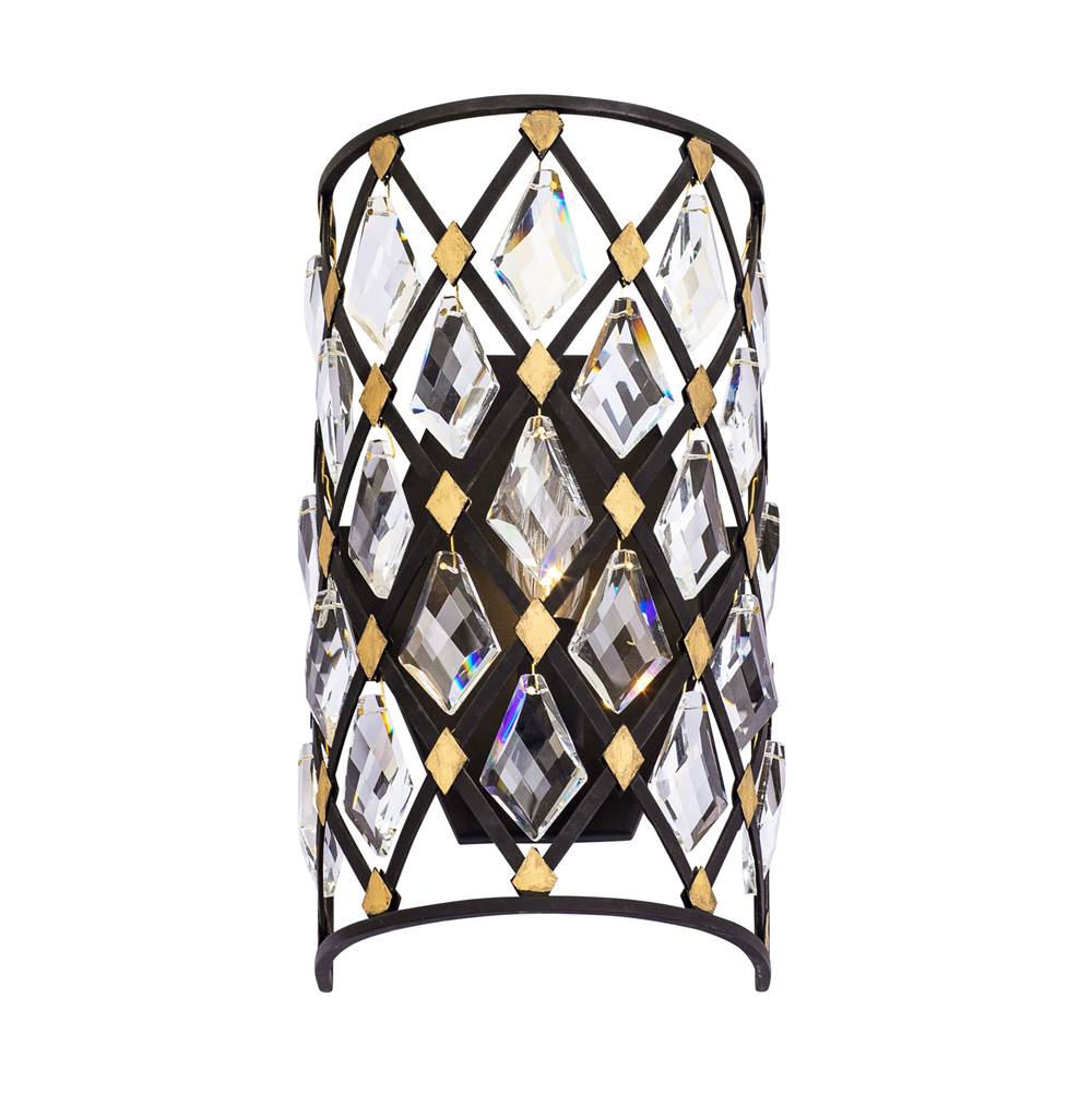 Varaluz 345W01CBHG Carbon,Havana Gold Windsor 1-lt Crystal Sconce - Carbon/havana Gold Image 3