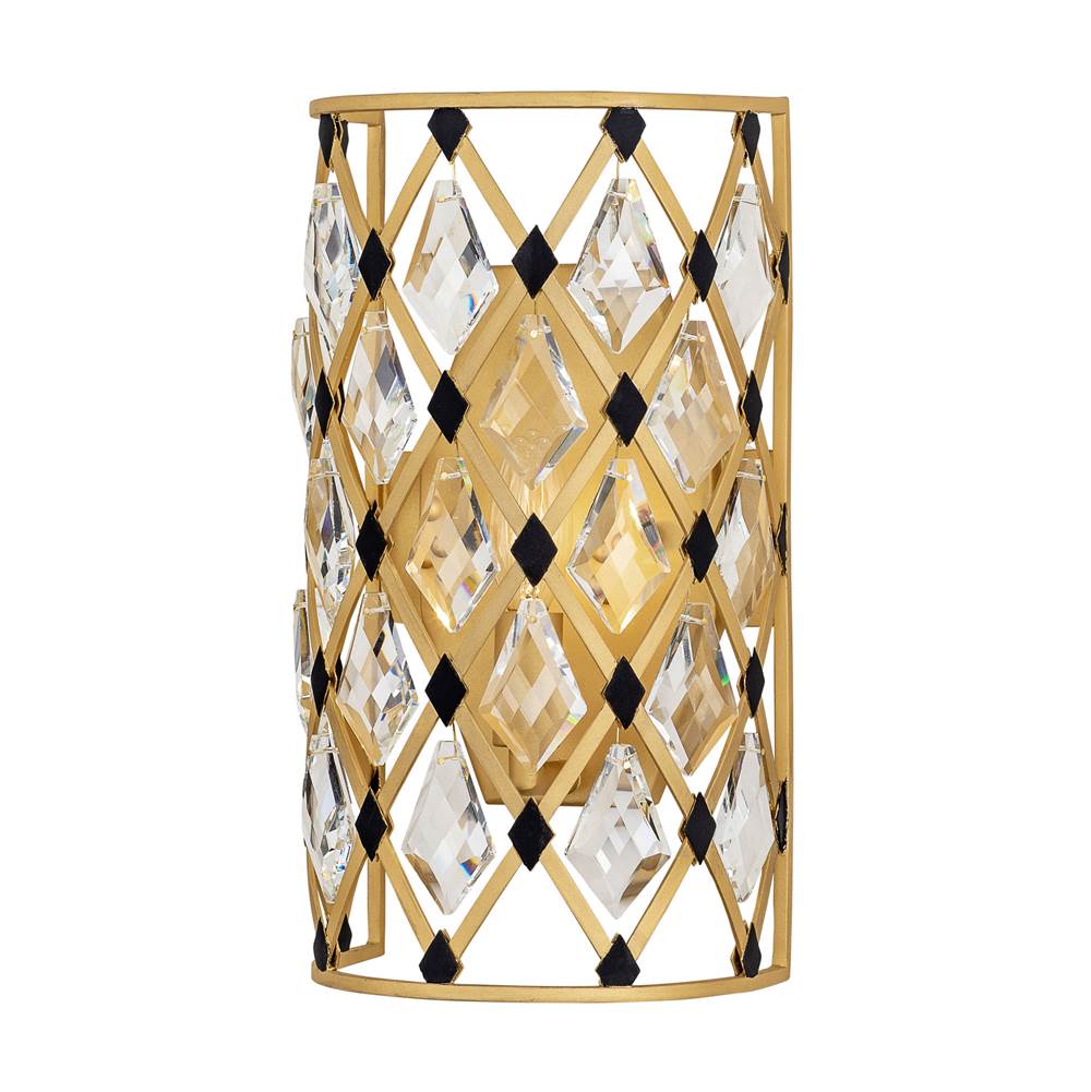 Varaluz 345W01FGMB French Gold,Matte Black Windsor 1-lt Crystal Sconce - French Gold/matte Black Image 1