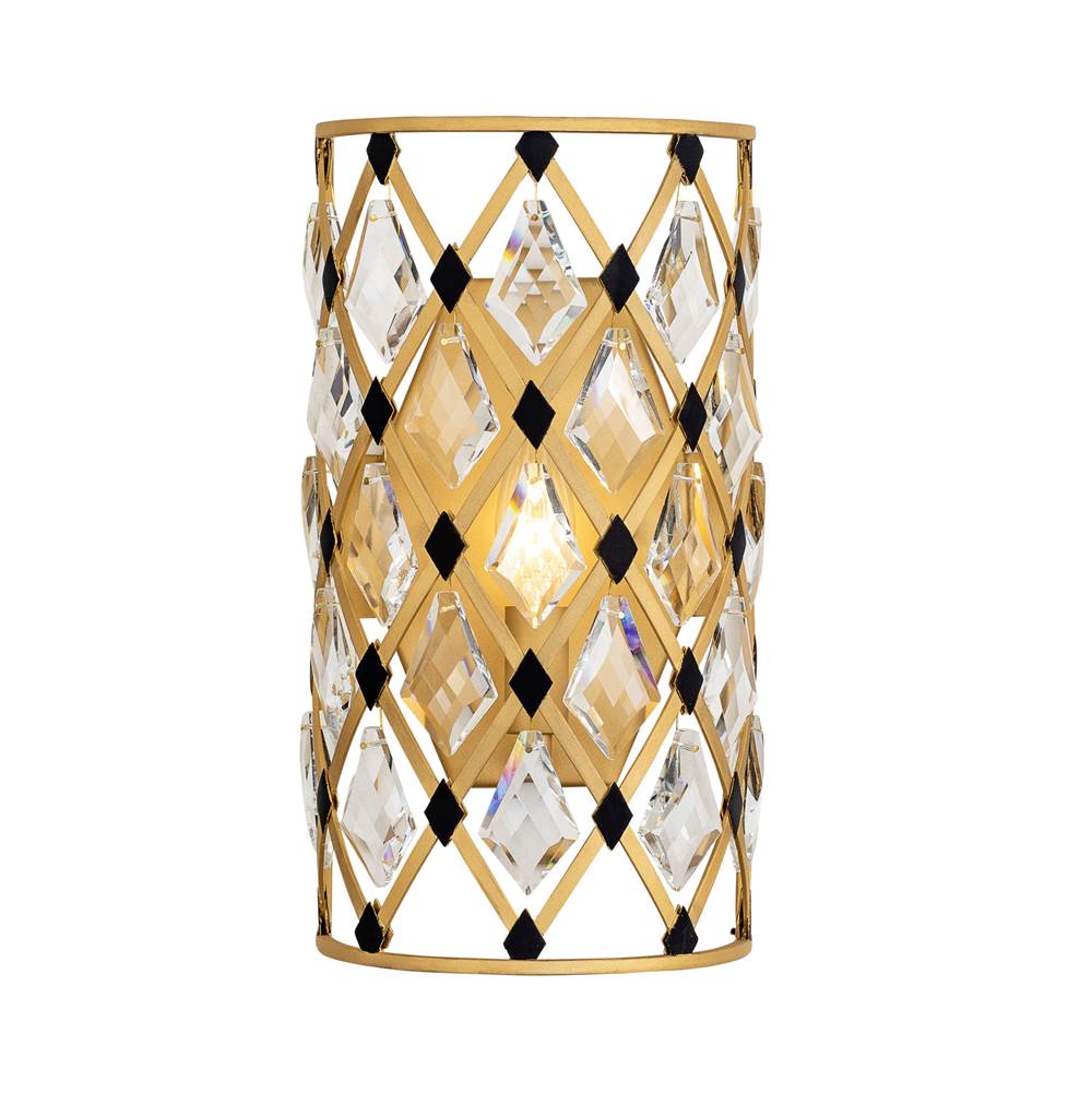 Varaluz 345W01FGMB French Gold,Matte Black Windsor 1-lt Crystal Sconce - French Gold/matte Black Image 7