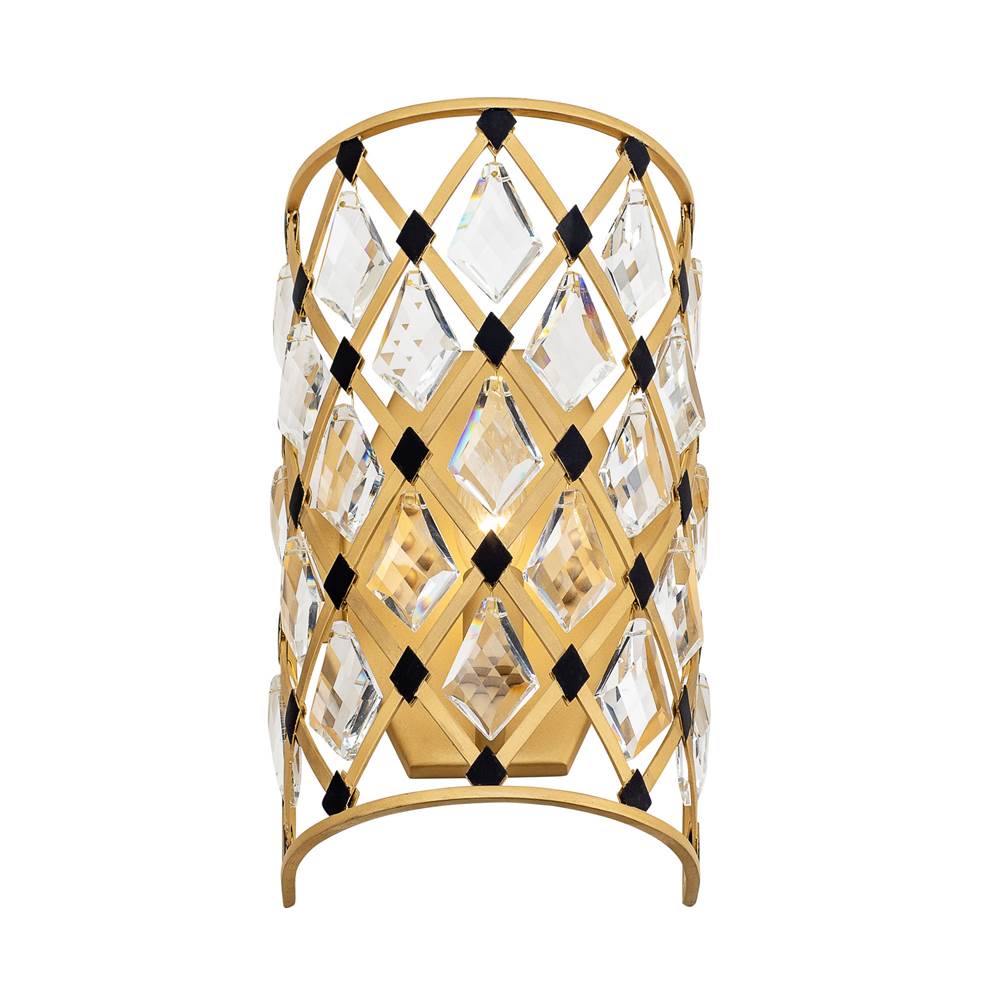 Varaluz 345W01FGMB French Gold,Matte Black Windsor 1-lt Crystal Sconce - French Gold/matte Black Image 3