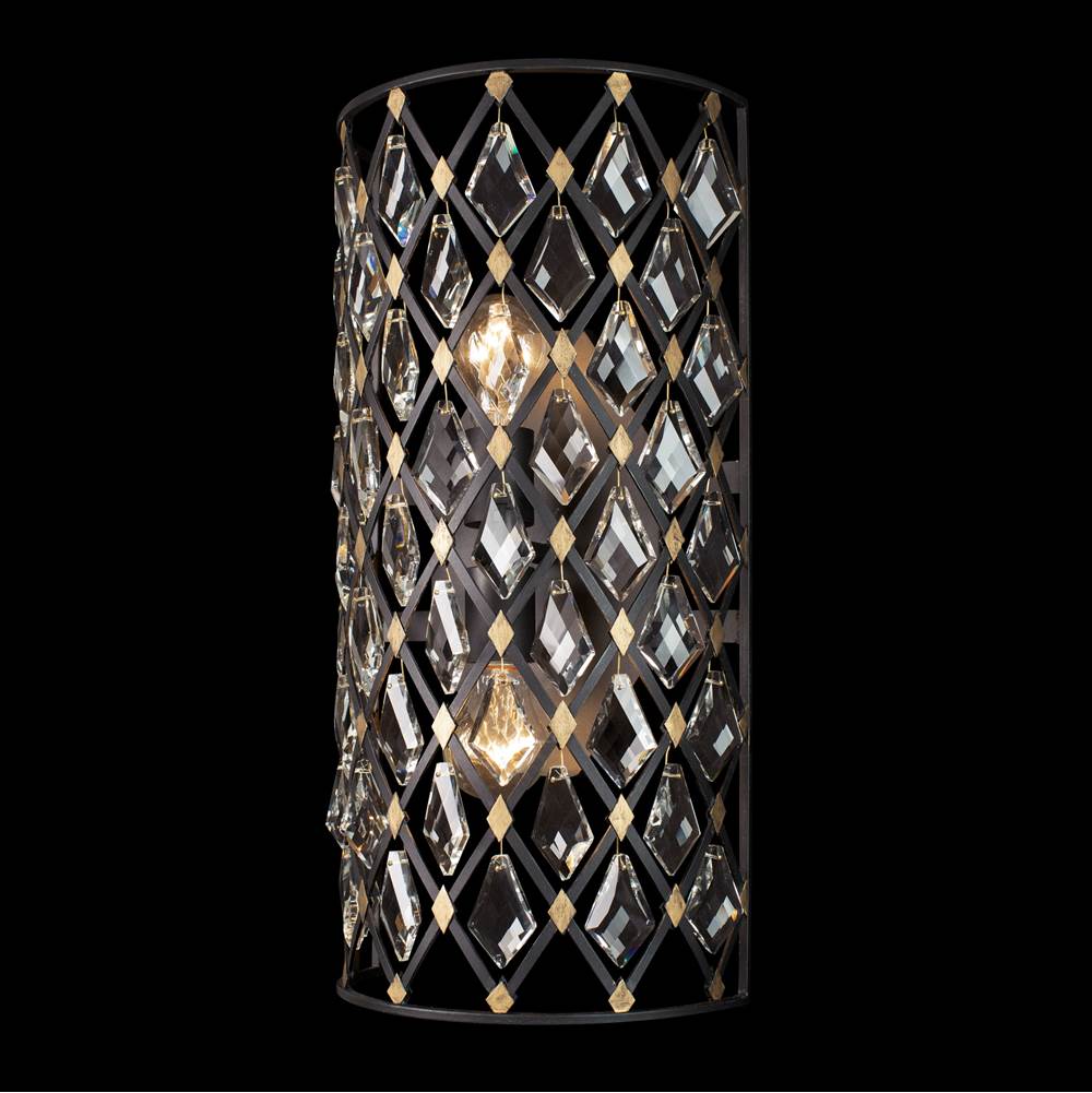 Varaluz Windsor 2-lt Crystal Sconce/bath - Carbon/havana Gold