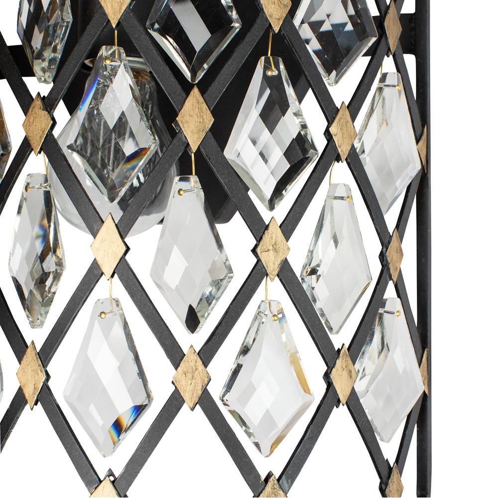 Varaluz 345W02CBHG Carbon, Havana Gold Windsor 2-lt Crystal Sconce/bath - Carbon/havana Gold Image 3