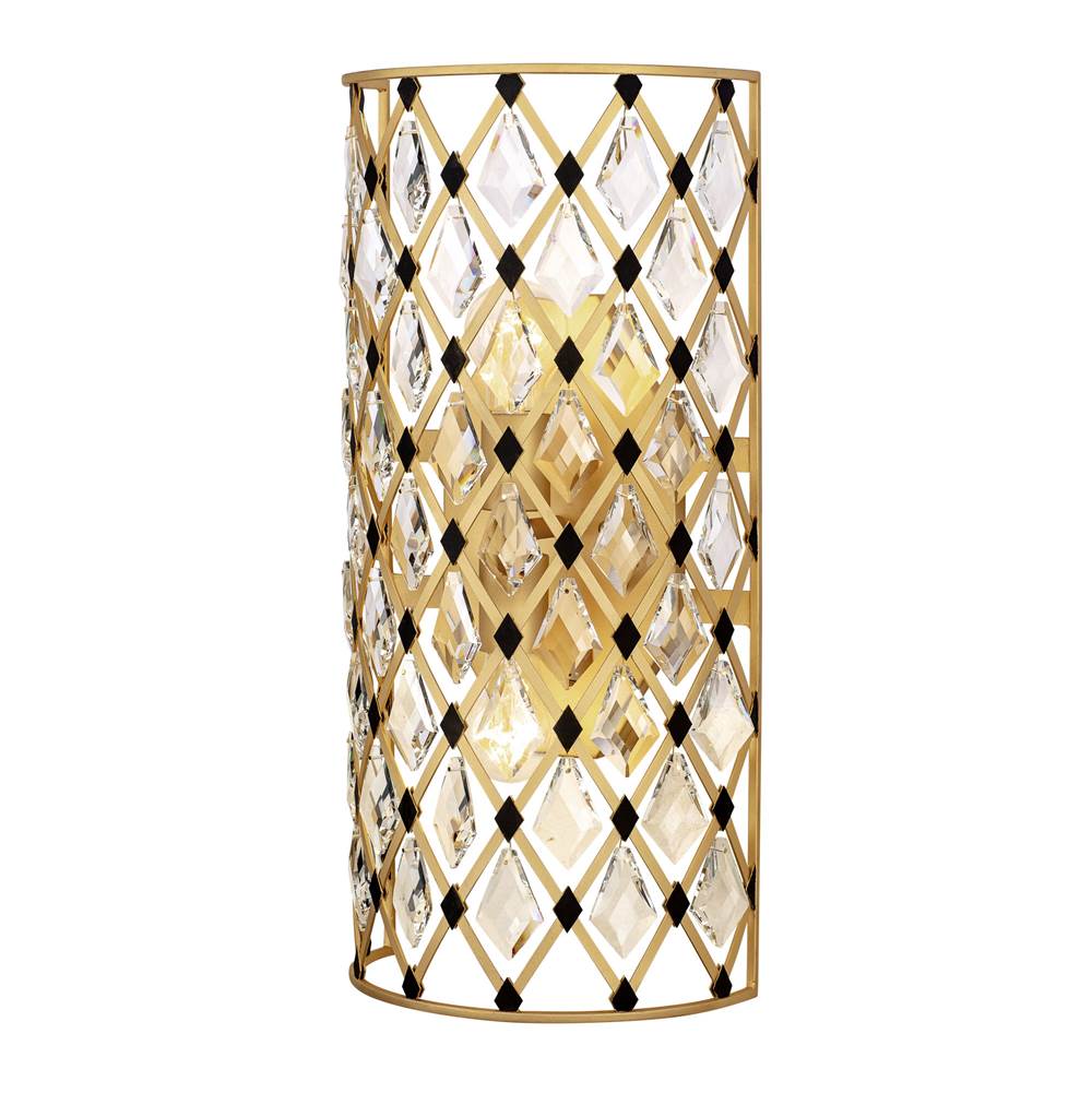 Varaluz 345W02FGMB French Gold,Matte Black Windsor 2-lt Crystal Sconce - French Gold/matte Black Image 1