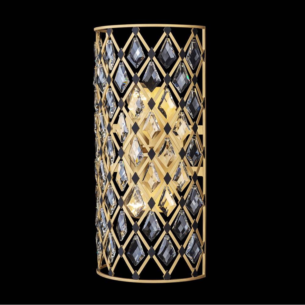 Varaluz Windsor 2-lt Crystal Sconce - French Gold/matte Black