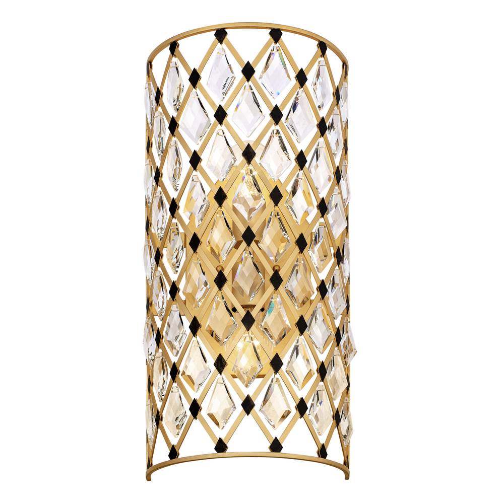 Varaluz 345W02FGMB French Gold,Matte Black Windsor 2-lt Crystal Sconce - French Gold/matte Black Image 5