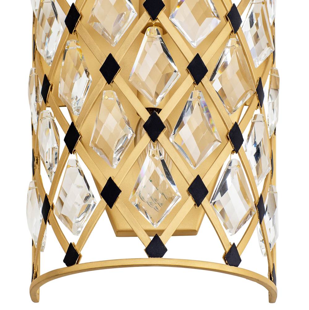 Varaluz 345W02FGMB French Gold,Matte Black Windsor 2-lt Crystal Sconce - French Gold/matte Black Image 3