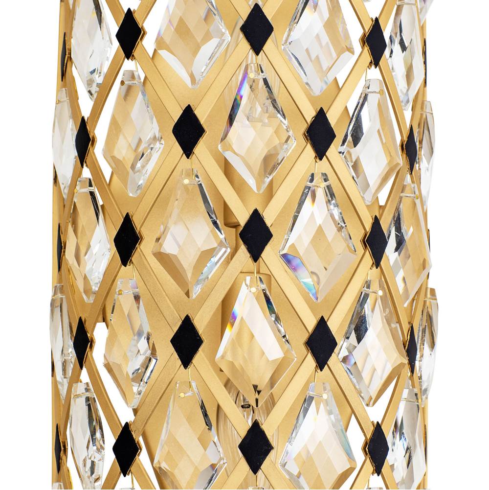 Varaluz 345W02FGMB French Gold,Matte Black Windsor 2-lt Crystal Sconce - French Gold/matte Black Image 2
