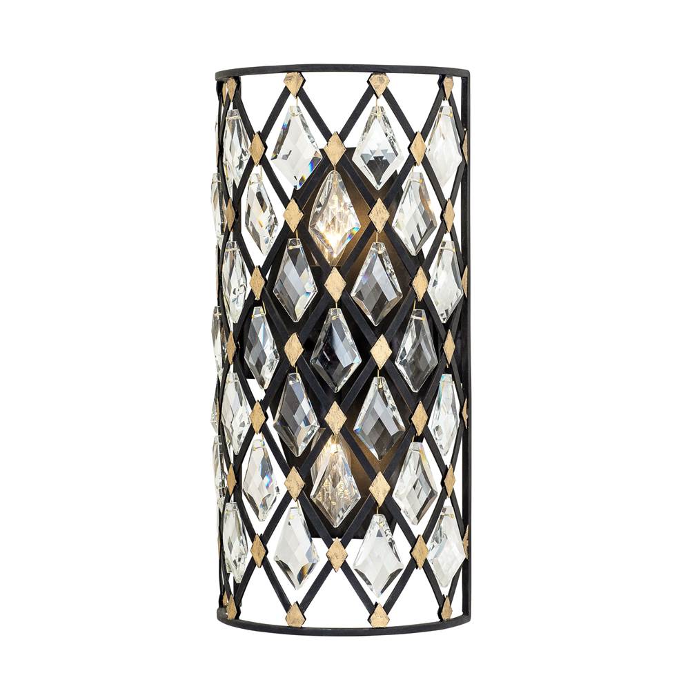 Varaluz 345W02SCBHG Carbon,Havana Gold Windsor 2-lt Crystal Sconce - Carbon/havana Gold Image 1