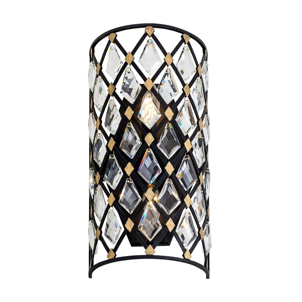 Varaluz 345W02SCBHG Carbon,Havana Gold Windsor 2-lt Crystal Sconce - Carbon/havana Gold Image 5