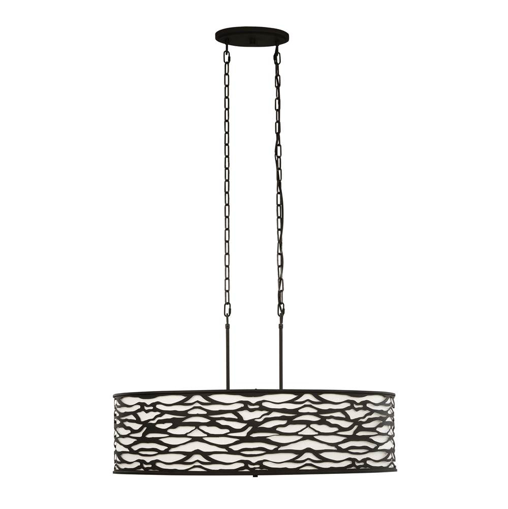 Varaluz 348N06CB Carbon Black Kato 6-lt Oval Pendant - Carbon Black Image 2