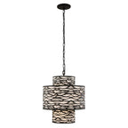 Varaluz Kato 4-lt 3-tier Pendant - Carbon Black