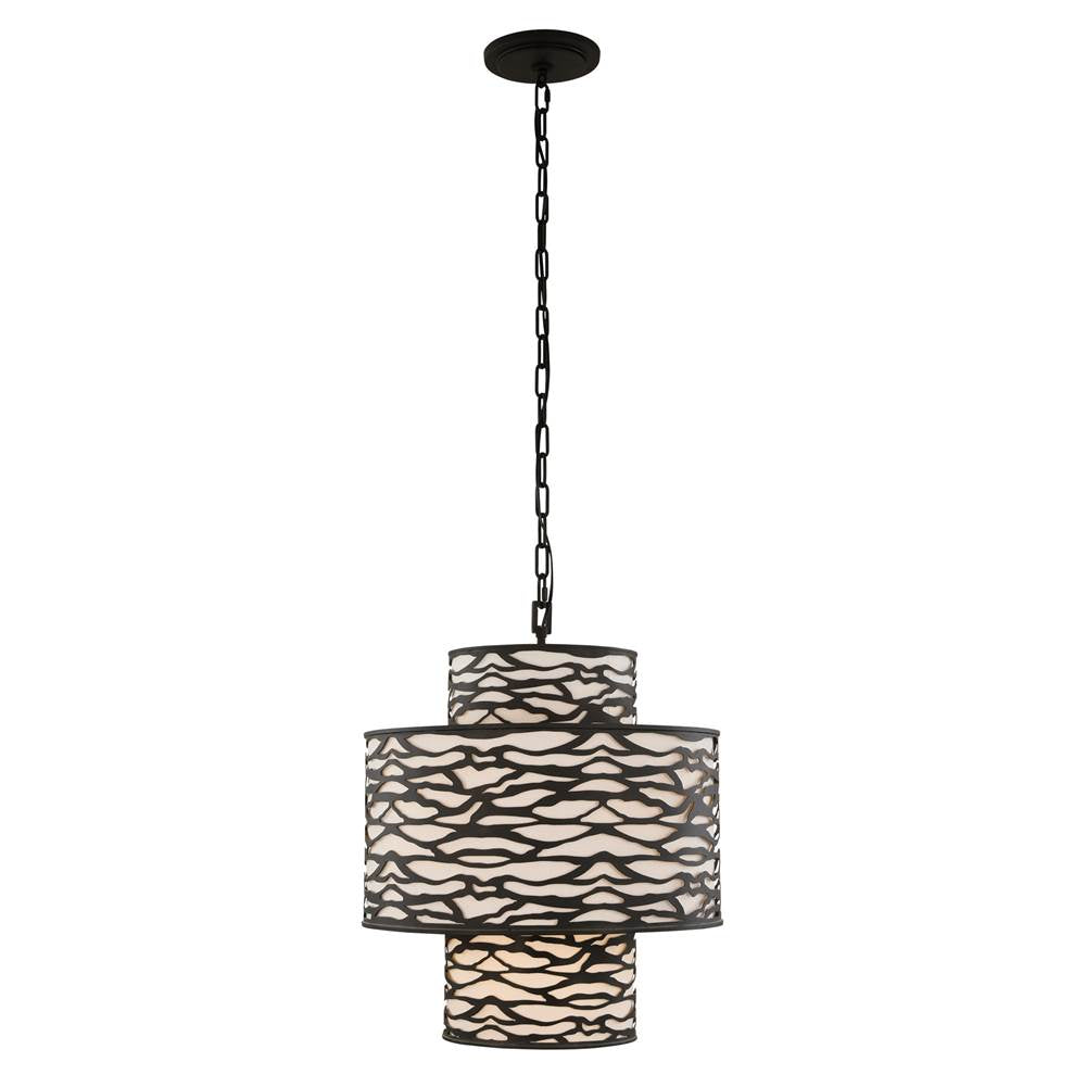Varaluz Kato 4-lt 3-tier Pendant - Carbon Black