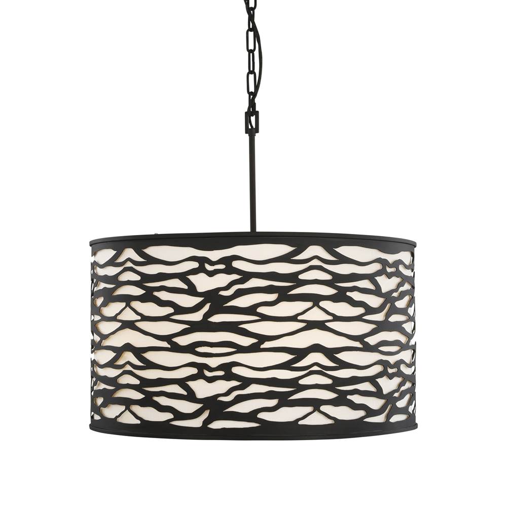 Varaluz 348P05CB Carbon Black Kato 5-lt Pendant - Carbon Black Image 1