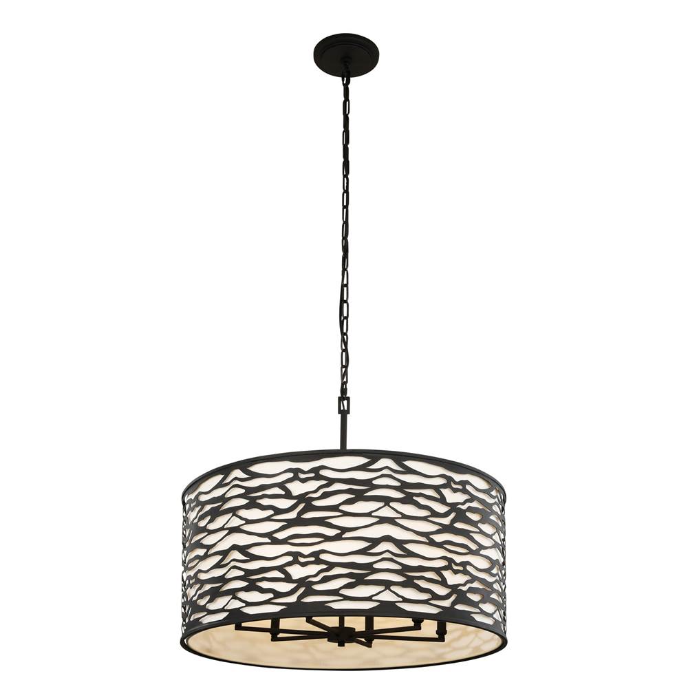 Varaluz 348P06CB Carbon Black Kato 6-lt Pendant - Carbon Black Image 2
