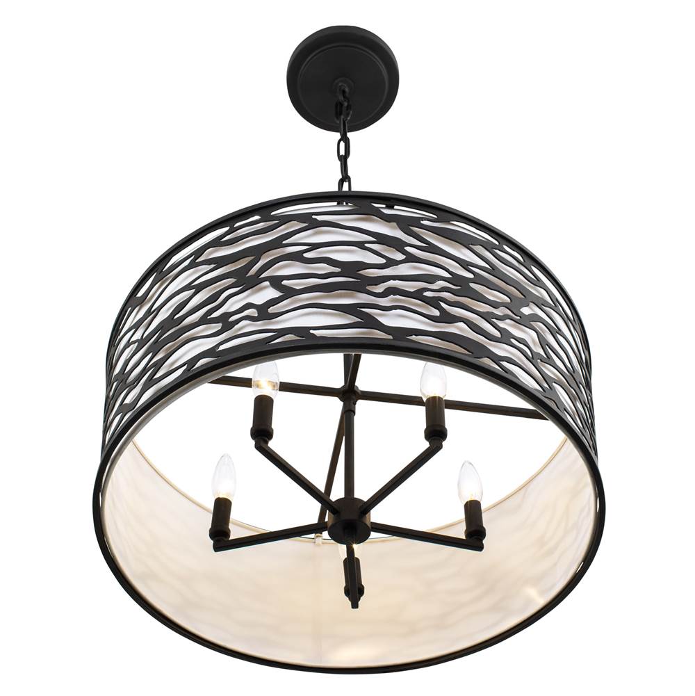Varaluz 348S05CB Carbon Kato 5-lt Convertible Semi-flush/pendant - Carbon Image 2