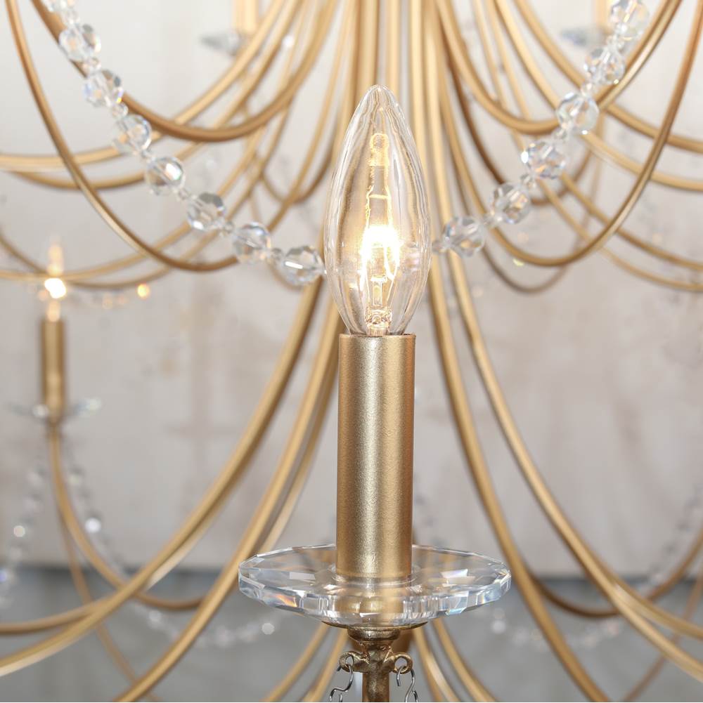 Varaluz 350C28FG French Gold Brentwood 28-lt 4-tier Chandelier - French Gold Image 2