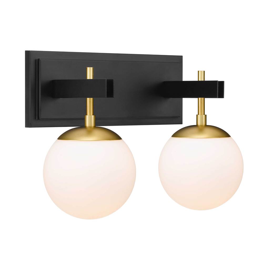 Varaluz 352B02BLSB Black, Satin Brass Allie 2-lt Bath - Black/satin Brass Image 1