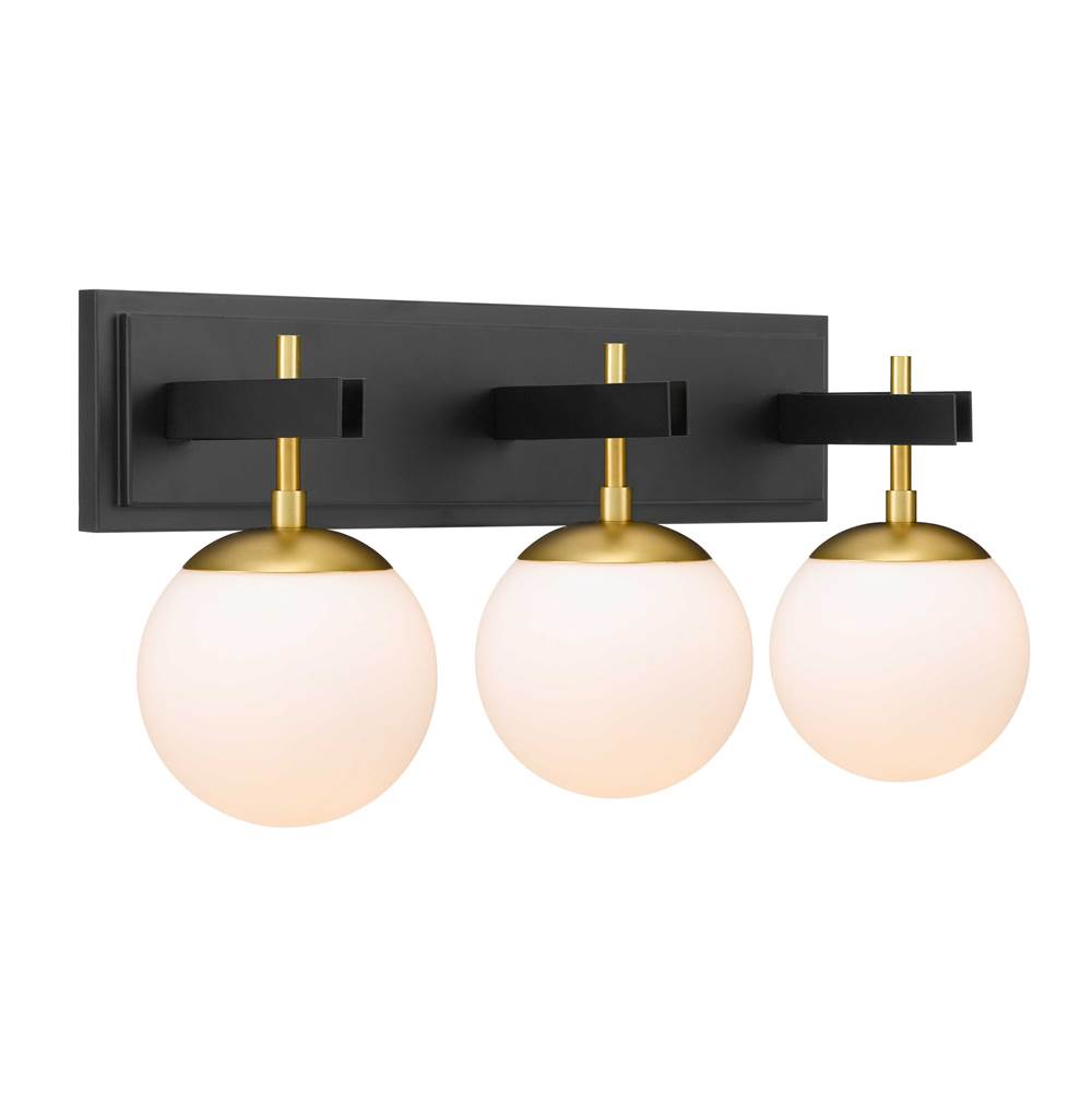 Varaluz 352B03BLSB Black, Satin Brass Allie 3-lt Bath - Black/satin Brass Image 1