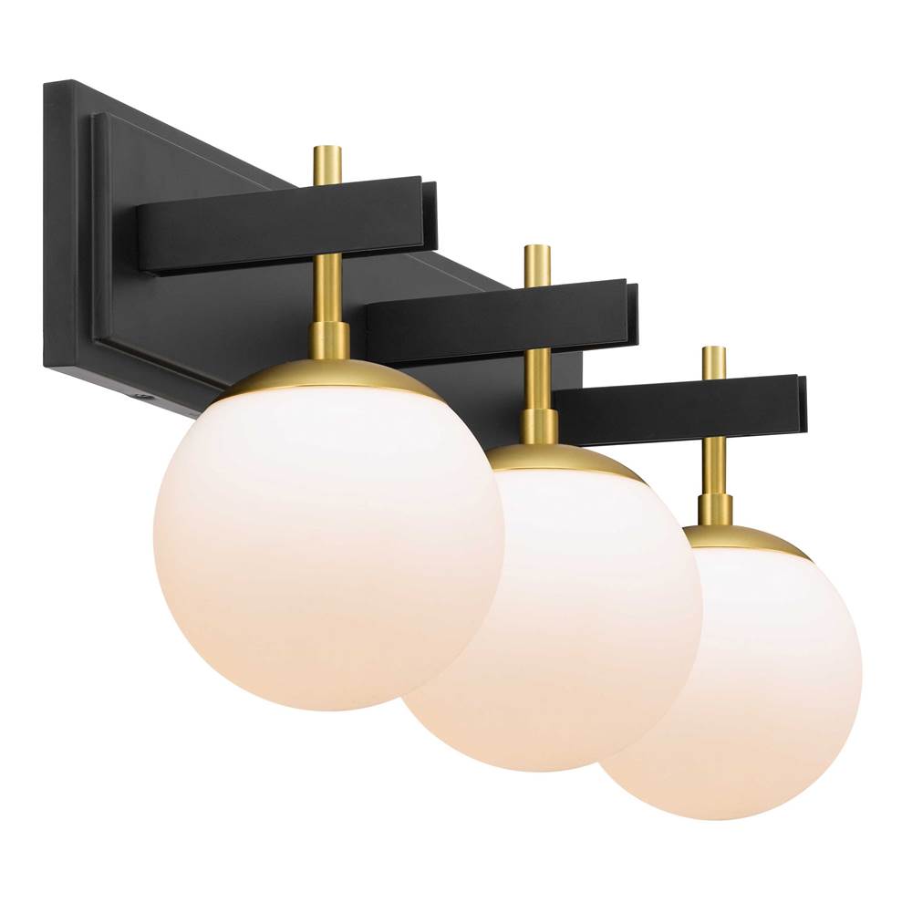 Varaluz 352B03BLSB Black, Satin Brass Allie 3-lt Bath - Black/satin Brass Image 2