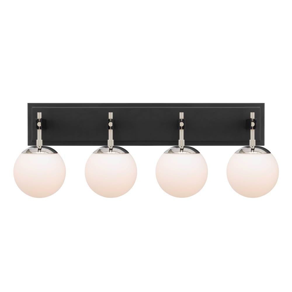 Varaluz 352B04BLPN Black, Polished Nickel Allie 4-lt Bath - Black/polished Nickel Image 1