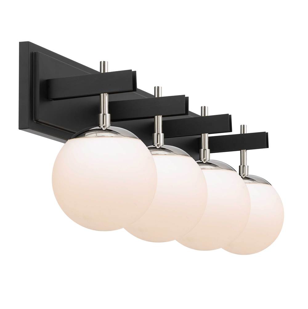 Varaluz 352B04BLPN Black, Polished Nickel Allie 4-lt Bath - Black/polished Nickel Image 4