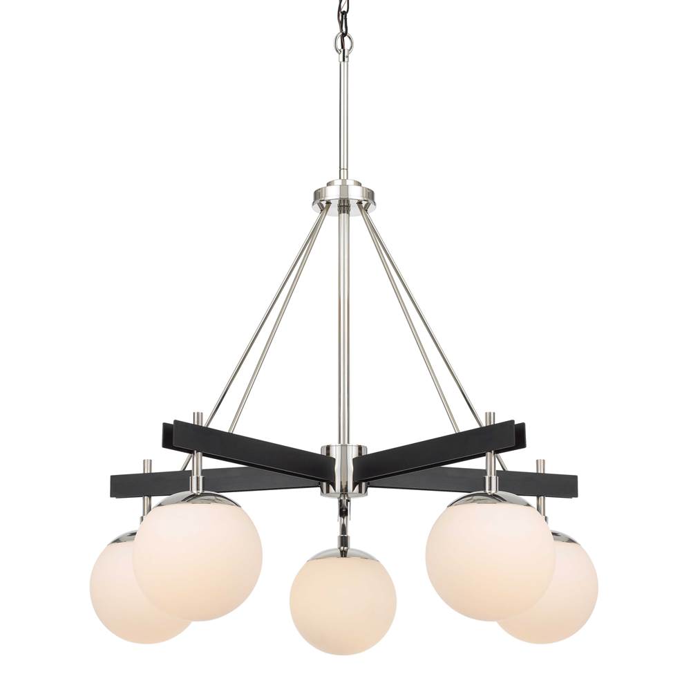 Varaluz 352C05BLPN Black, Polished Nickel Allie 5-lt Chandelier - Black/polished Nickel Image 1