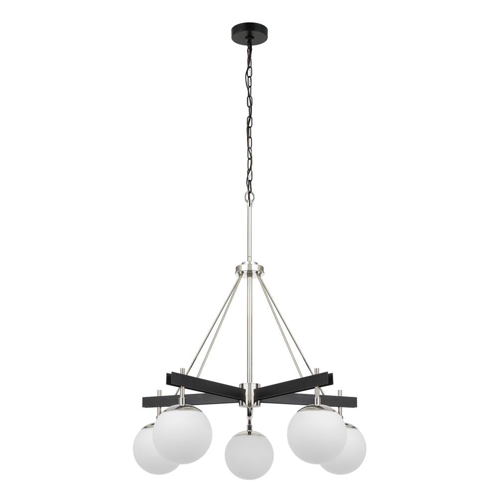 Varaluz 352C05BLPN Black, Polished Nickel Allie 5-lt Chandelier - Black/polished Nickel Image 2