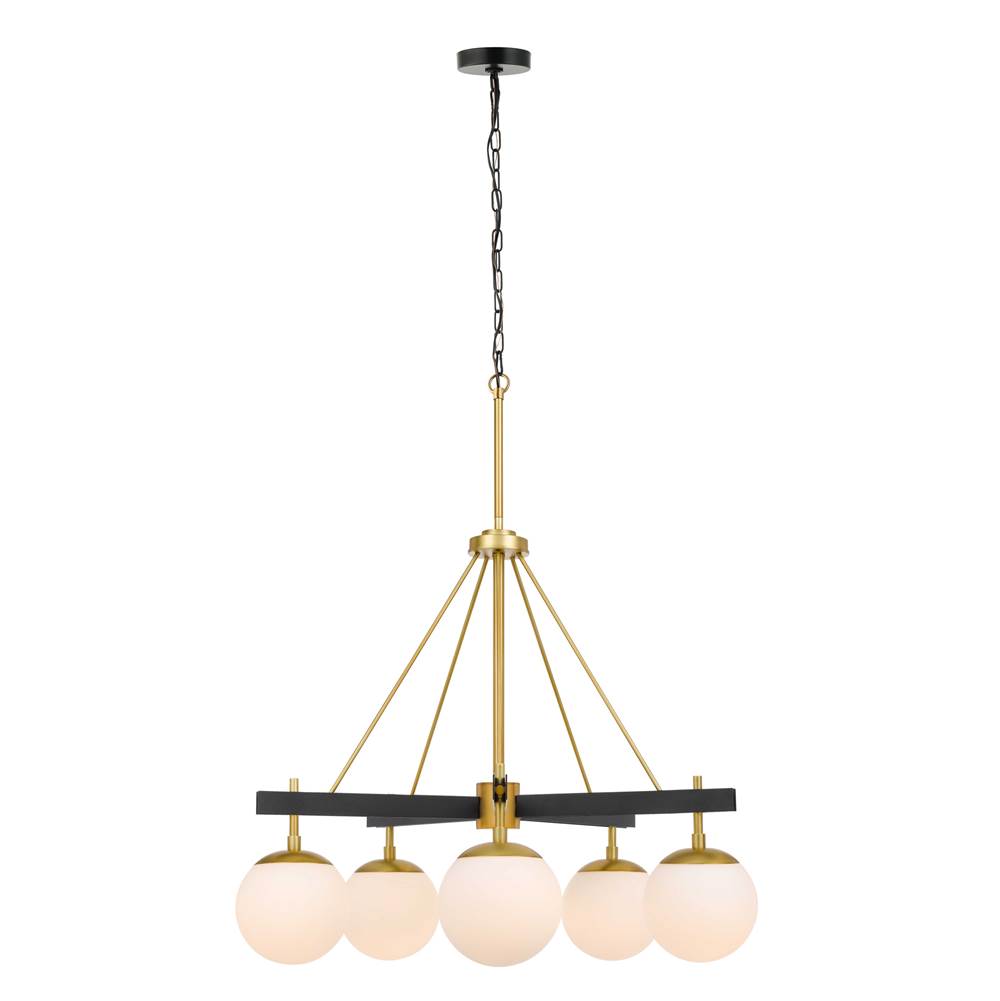 Varaluz Allie 5-lt Chandelier - Black/polished Nickel