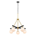 Varaluz 352C05BLSB Black, Satin Brass Allie 5-lt Chandelier - Black/satin Brass Image 3