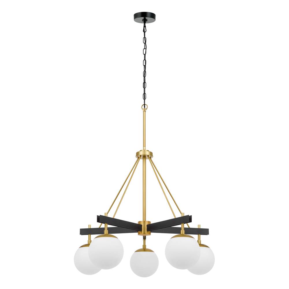 Varaluz 352C05BLSB Black, Satin Brass Allie 5-lt Chandelier - Black/satin Brass Image 2