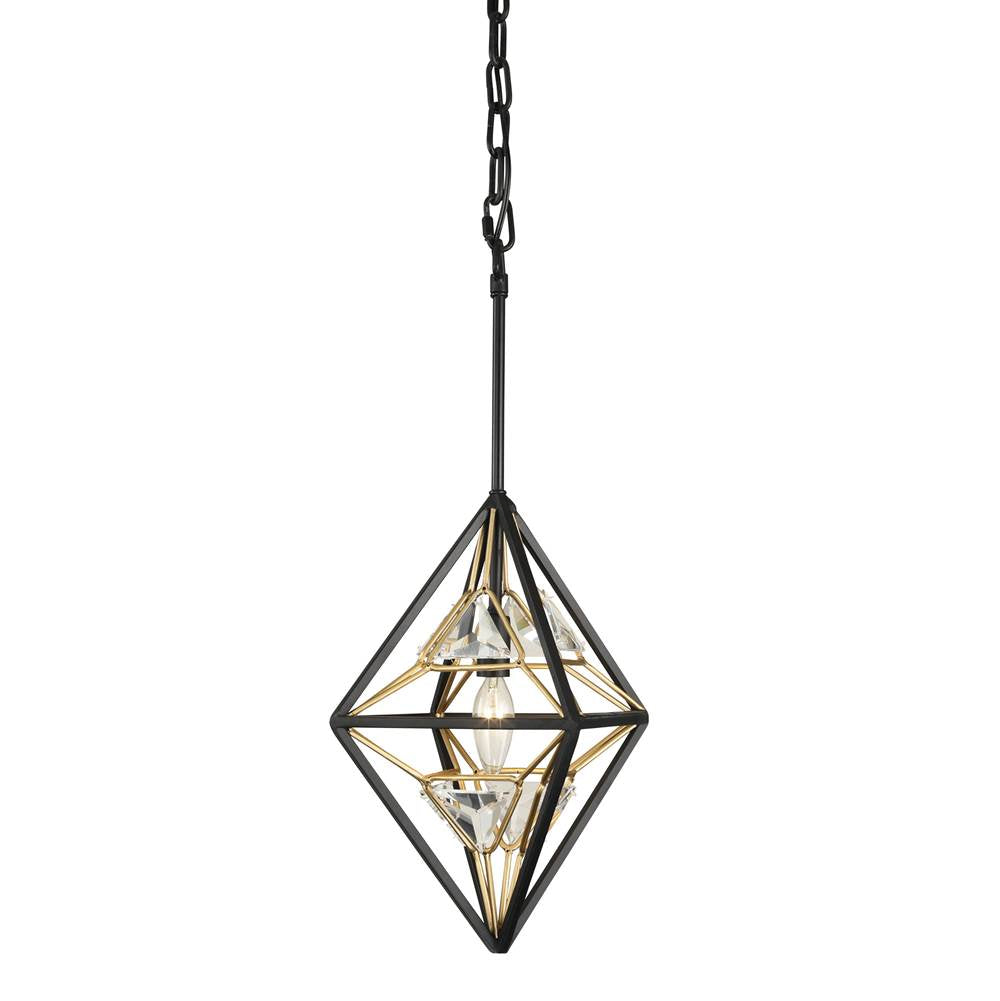 Varaluz 353M01MBFG Matte Black, French Gold Marcia 1-lt Mini Pendant - Matte Black/french Gold Image 1