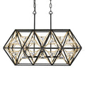 Varaluz 353N03MBFG Matte Black, French Gold Marcia 3-lt Linear Pendant - Matte Black/french Gold Image 1