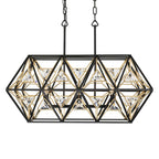 Varaluz 353N03MBFG Matte Black, French Gold Marcia 3-lt Linear Pendant - Matte Black/french Gold Image 1