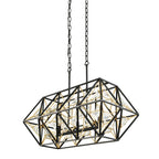 Varaluz Marcia 3-lt Linear Pendant - Matte Black/french Gold