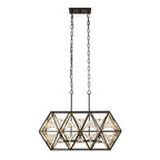 Varaluz 353N03MBFG Matte Black, French Gold Marcia 3-lt Linear Pendant - Matte Black/french Gold Image 5