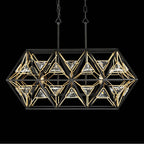 Varaluz 353N03MBFG Matte Black, French Gold Marcia 3-lt Linear Pendant - Matte Black/french Gold Image 3