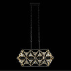 Varaluz 353N03MBFG Matte Black, French Gold Marcia 3-lt Linear Pendant - Matte Black/french Gold Image 2