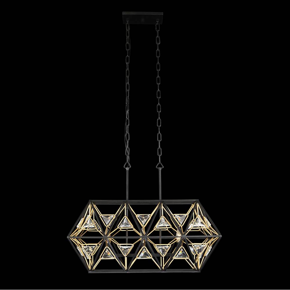 Varaluz 353N03MBFG Matte Black, French Gold Marcia 3-lt Linear Pendant - Matte Black/french Gold Image 2